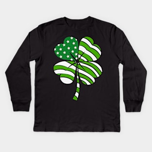 American Lucky Shamrock Kids Long Sleeve T-Shirt